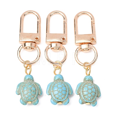20Pcs Sea Turtle Synthetic Turquoise Pendant Decorations HJEW-CP00071-1