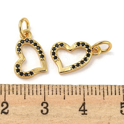 Rack Plating Brass Micro Pave Black Cubic Zirconia Pendants KK-A200-18G-1