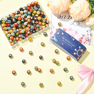 180Pcs 12 Colors Handmade Porcelain Beads PORC-SC0001-21B-1