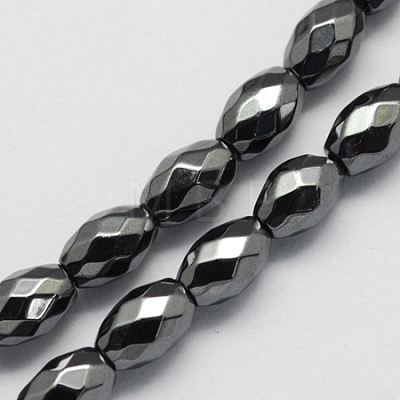 Magnetic Synthetic Hematite Beads Strands X-G-Q922-8x5mm-1