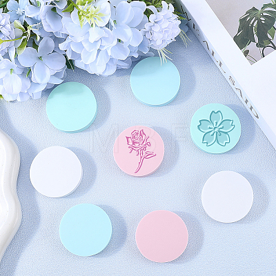8Pcs 4 Colors Rubber Stamps AJEW-CP0008-31-1