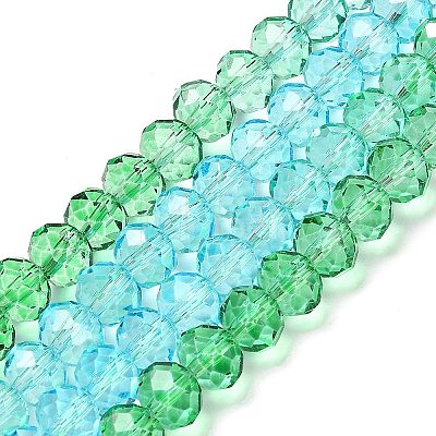 Transparent Painted Glass Beads Strands X1-DGLA-A034-T6mm-A17-1