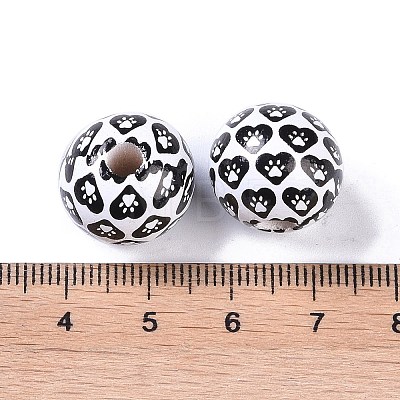 Printed Wood Beads WOOD-C017-01A-1