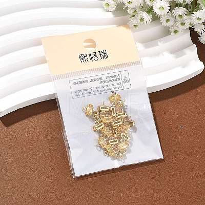 SHEGRACE Brass Pave Cubic Zirconia Rectangle Connector Charms XGRQ2O050-438C-G-1