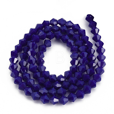 Opaque Solid Color Glass Beads Strands GLAA-Q080-4mm-B14-1