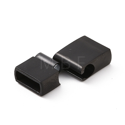 Ion Plating(IP) 304 Stainless Steel Rectangle Magnetic Clasps with Glue-in Ends X-STAS-E089-42B-A-1