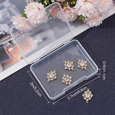8Pcs Brass Clear Cubic Zirconia Connector Charms ZIRC-BBC0001-37-1
