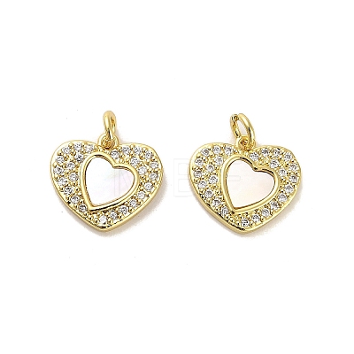Brass Micro Pave Clear Cubic Zirconia Pendants KK-K365-04B-G-1