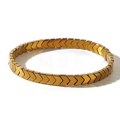 Synthetic Non-magnetic Hematite Beads Stretch Bracelets for Men RT8592-1