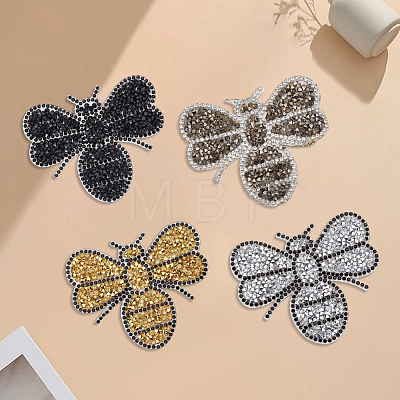 8Pcs 4 Colors Rhinestones Sew on/Iron on Patches DIY-GF0014-04-1