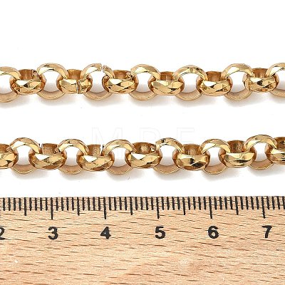 7MM 304 Stainless Steel Rolo Chain Necklaces for Women Men NJEW-Z115-01G-1