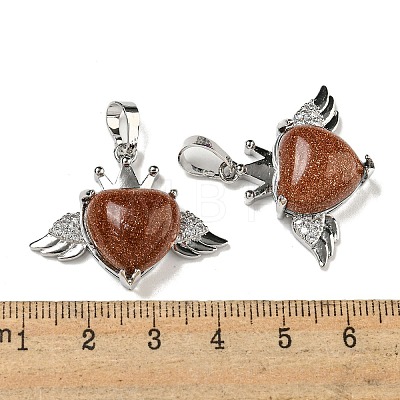 Synthetic Goldstone with Clear Cubic Zirconia Pendants G-G133-02P-27-1