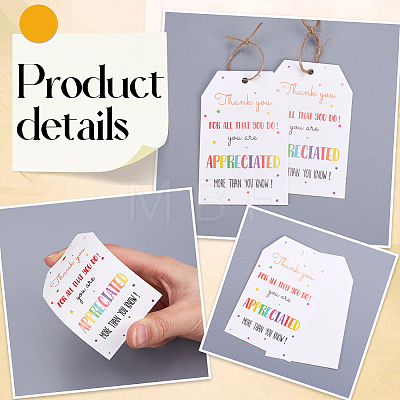 100Pcs Birthday Theme Rectangle Paper Tag Cards with 20m Jute Cord Kit DIY-SP0003-89D-1