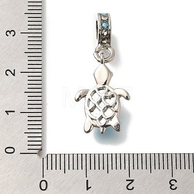 Rack Plating Alloy Rhinestone European Dangle Charms FIND-H005-45P-06-1