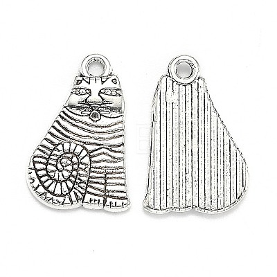 Kitten Theme Tibetan Style Alloy Pendants TIBEP-MSMC018-M2-1