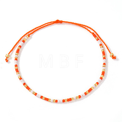 Glass Seed Bead Braided Bead Bracelets XN3042-4-1