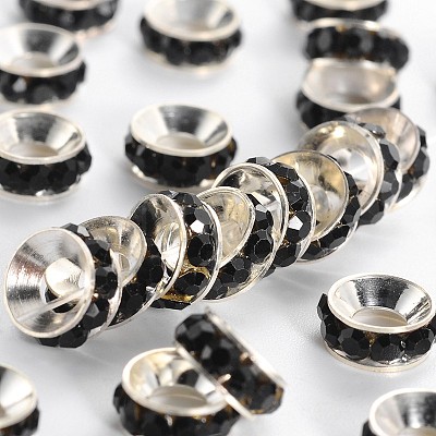 Brass Rhinestone Spacer Beads RB-A020-7mm-02S-1