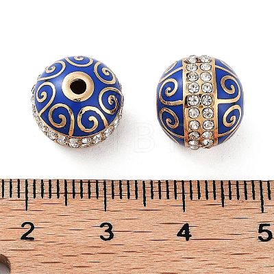 Golden Plated Alloy Rhinestone Beads FIND-E046-09G-01-1