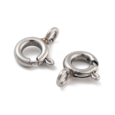 Non-Tarnish 316 Stainless Steel Spring Ring Clasps STAS-B072-08P-01-1