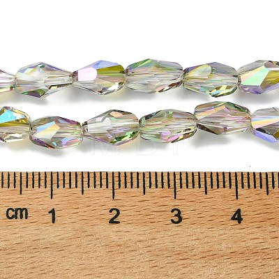 Transparent Electroplate Glass Beads Strands GLAA-K064-03B-HR03-1