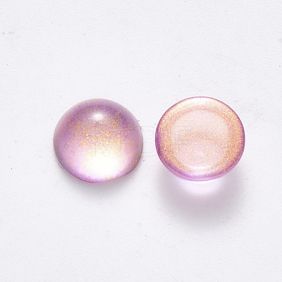 Transparent Spray Painted Glass Cabochons GLAA-S190-013C-B05-1