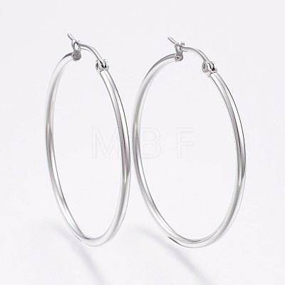 304 Stainless Steel Big Hoop Earrings EJEW-F105-06P-1