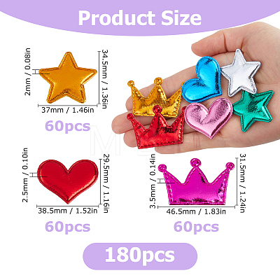 180Pcs 3 Styles Cloth & Sponge & Felt Ornament Accessories DIY-HS0002-58-1