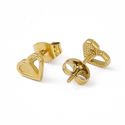 PVD Vacuum Plating 304 Stainless Steel Tiny Heart Stud Earrings for Women EJEW-P212-04G-1