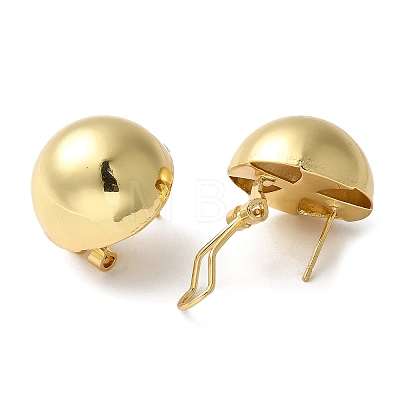 Rack Plating Brass Half Round Stud Earrings for Women EJEW-D068-02G-1