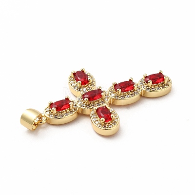 Rack Plating Brass Cubic Zirconia Pendants KK-G456-25G-03-1