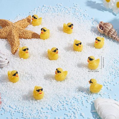 50Pcs Resin Ornaments Cute Little Yellow Duck Ornaments DIY Landscaping JX882A-1