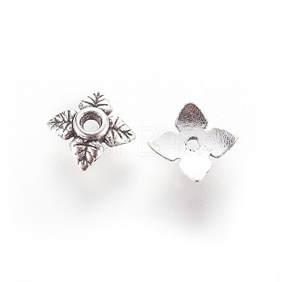Tibetan Style Alloy Bead Caps X-TIBEB-Q018-AS-FF-1