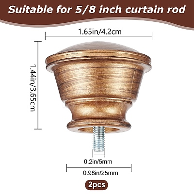 Gorgecraft Plastic Round Curtain Rod Finials FIND-GF0002-88A-1