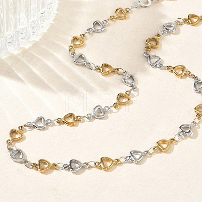 Two Tone 304 Stainless Steel Triangle Link Chain Necklaces for Women NJEW-G201-01GP-1