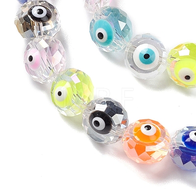 Transparent Evil Eye Glass Beads Strands LAMP-K037-06A-1