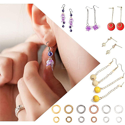 360Pcs 12 Styles Brass Open Jump Rings KK-LP0001-34-1