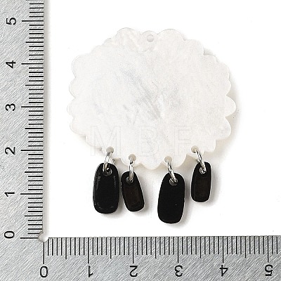 Acrylic Alloy Pendants SACR-S679-03A-1