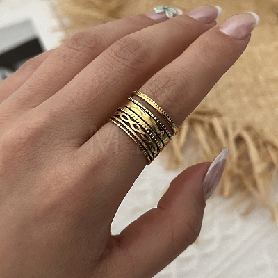 Brass Wide Band Cuff Open Rings KK-CBA8D1E-04G-1