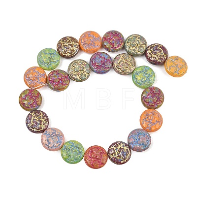 Painted Glass Beads Strands GLAA-F133-07A-1