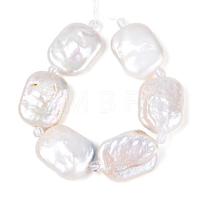 Natural Baroque Keshi Pearl Beads Strands X-PEAR-D07-03-1