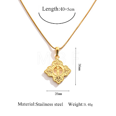 304 Stainless Steel Crystal Rhinestone Hollow Pendant Necklaces WG5EFC4-07-1