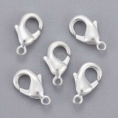 Silver Color Plated Brass Lobster Claw Clasps X-KK-901-S-NF-1