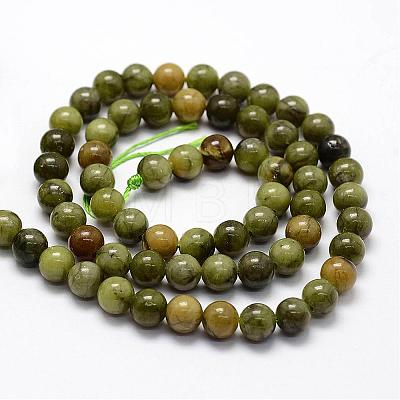 Natural Chinese Jade Beads Strands G-F363-6mm-1