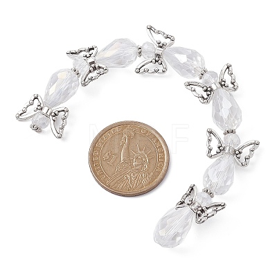 Angel Fairy Shape Electroplate Transparent Glass Beads Strands AJEW-JB01181-03-1