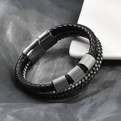 Braided Leather Multi-strand Bracelets BJEW-Z081-15P-1