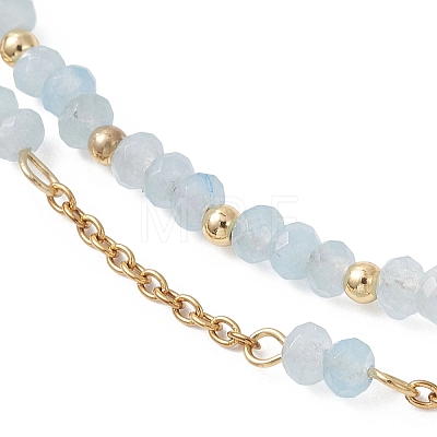 Adjustable Natural Malaysia Jade & 304 Stainless Steel Multi-strand Bracelets BJEW-JB13035-04-1
