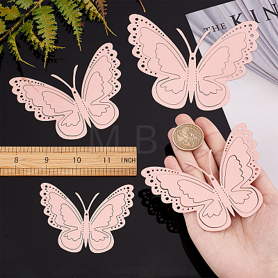 CREATCABIN 3Sets 3D Butterfly PVC Mirrors Wall Stickers DIY-CN0001-86A-1