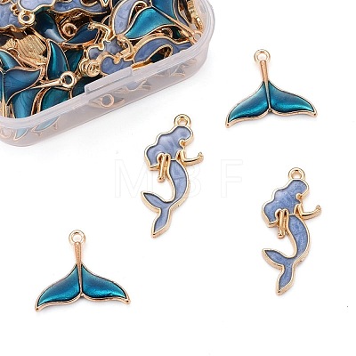 50Pcs 2 Style Alloy Enamel Pendants X1-ENAM-LS0001-10LG-1