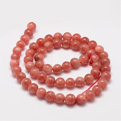 Natural Sunstone Beads Strands G-F306-12-7mm-1