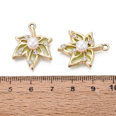 Alloy with ABS Imitation Pearl & Crystal Rhinestone & Acrylic Pendants PALLOY-Q466-04G-02-1